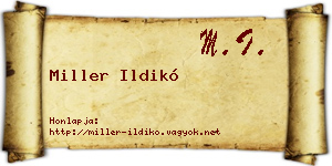 Miller Ildikó névjegykártya